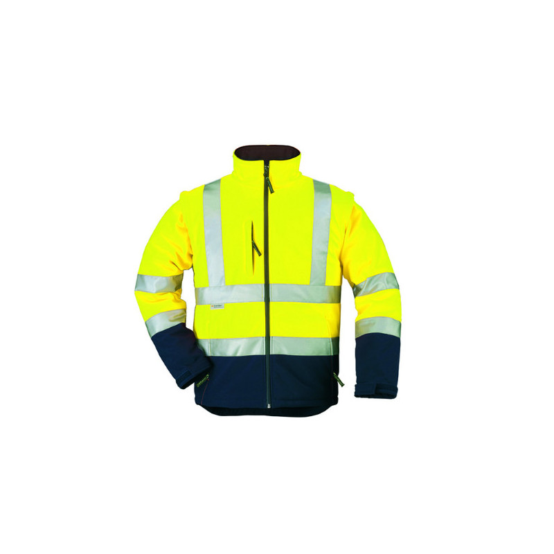Veste softshell 2/1 - STATION - Jaune HV/Marine - COVERGUARD | MO70630