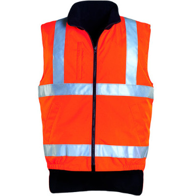 Gilet froid - HI-WAY - 300D Oxford 100% PES + Polaire 280g/m2 - Orange HV/Marine - COVERGUARD | MO70510