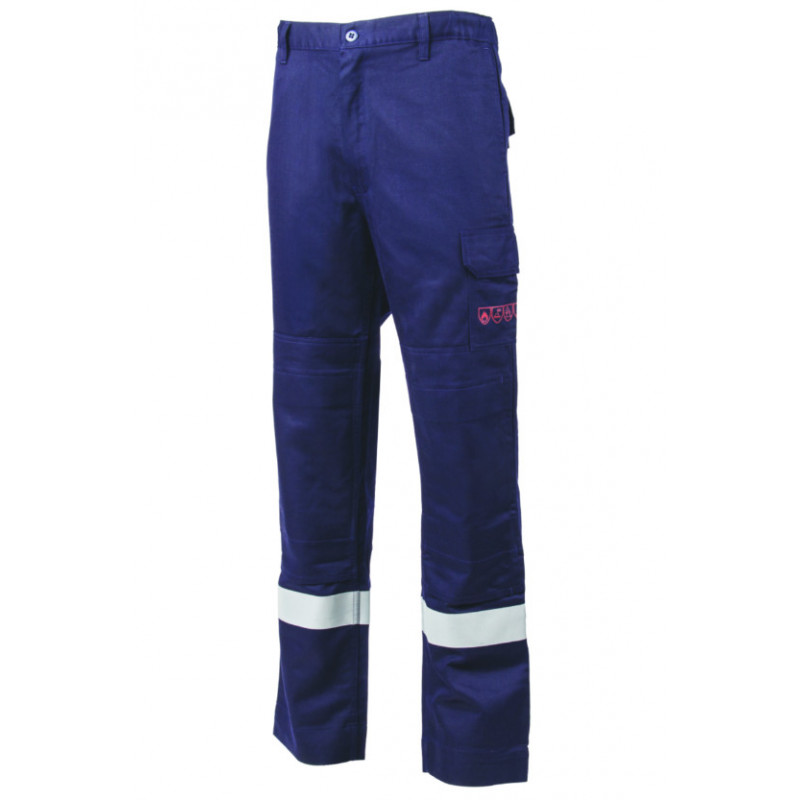 Pantalon - THOR - 78% Coton/20% Polyester/2% Fibre antistatique 300g/m2 + Bandes - Marine - COVERGUARD | 8MTHTN