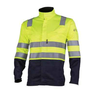 Veste - THOR - 78% Coton/20% Polyester/2% Fibre antistatique 300g/m2 + Bandes - Jaune HV/marine - COVERGUARD | 8MTHJY