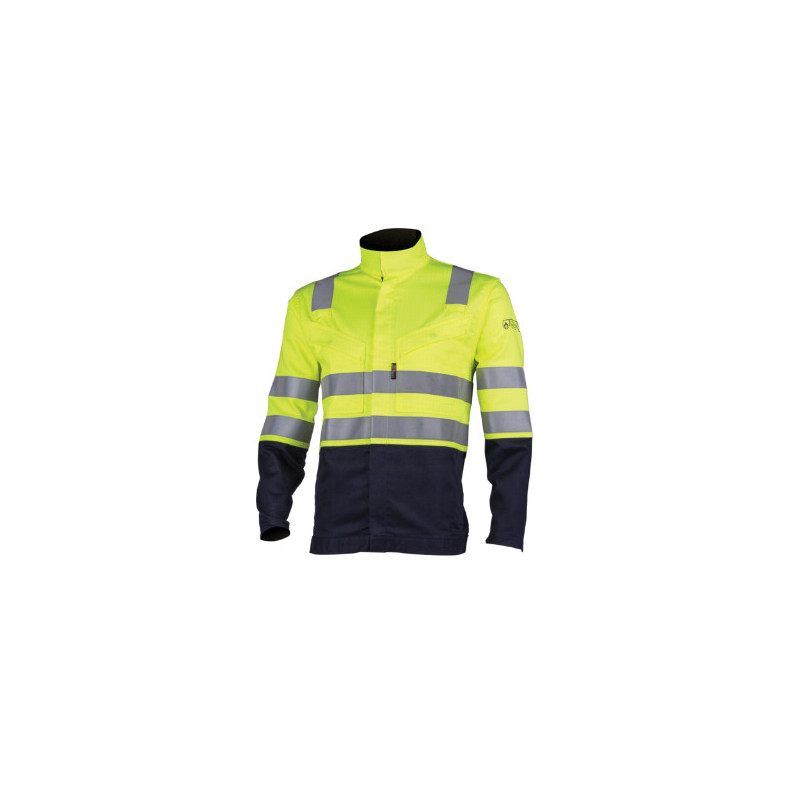 Veste - THOR - 78% Coton/20% Polyester/2% Fibre antistatique 300g/m2 + Bandes - Jaune HV/marine - COVERGUARD | 8MTHJY