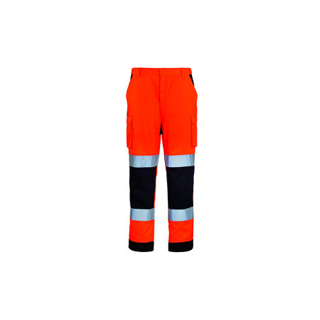 Pantalon - PATROL - 60% CO/40% PES 245g/m2 - Orange HV/Marine - COVERGUARD | 7PAOP