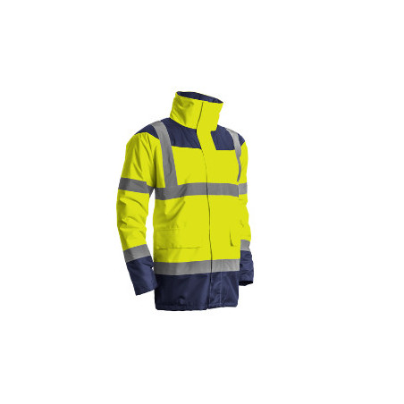 Parka - KETA - 300D Oxford 100% PES enduit PU + Matelassage 160g/m2 - Jaune HV/Marine - COVERGUARD | 7KETY