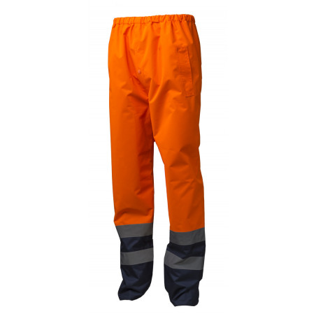 Ensemble de pluie - HYDRA - Parka: 300D Oxford + Pantalon: 300D Oxford - Orange HV/Marine - COVERGUARD | 7HYDO