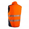 Gilet froid - YORU - Réversible Ripstop 100% PES + Bandes segmentées - Orange HV/Marine - COVERGUARD | 5YOR170