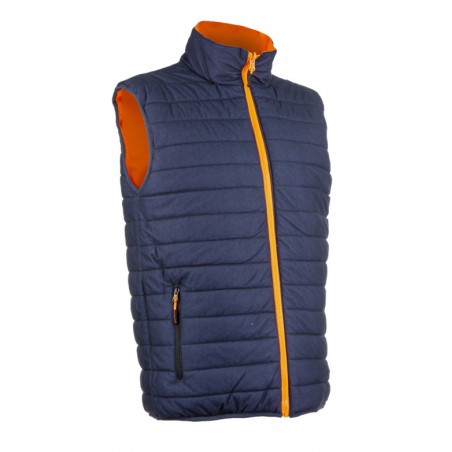 Gilet froid - YORU - Réversible Ripstop 100% PES + Bandes segmentées - Orange HV/Marine - COVERGUARD | 5YOR170