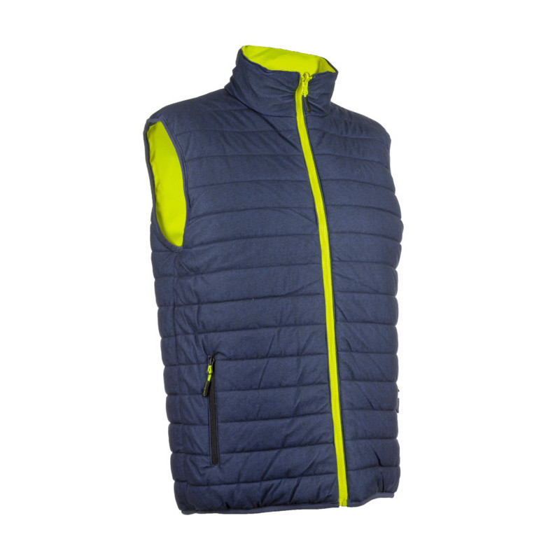 Gilet froid - YORU - Réversible Ripstop 100% PES +  Bandes segmentées - Jaune HV/Marine - COVERGUARD | 5YOR160