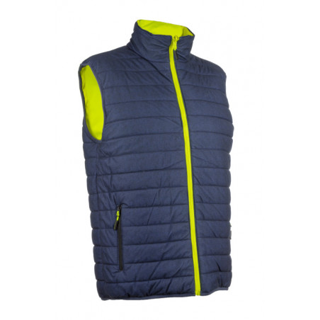 Gilet froid - YORU - Réversible Ripstop 100% PES +  Bandes segmentées - Jaune HV/Marine - COVERGUARD | 5YOR160