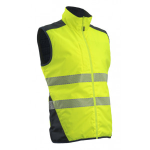 Gilet froid - YORU - Réversible Ripstop 100% PES +  Bandes segmentées - Jaune HV/Marine - COVERGUARD | 5YOR160