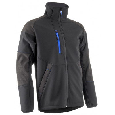 Veste Softshell - YUKI II - Ripstop 94% PES/6% EA + TPU membrane + Polaire - 350g/m2 - Noir/Bleu - COVERGUARD | 5YKY010