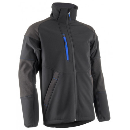 Veste Softshell - YUKI II - Ripstop 94% PES/6% EA + TPU membrane + Polaire - 350g/m2 - Noir/Bleu - COVERGUARD | 5YKY010