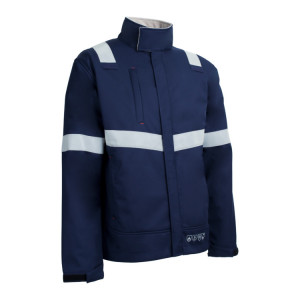 Veste softshell FR - TUISTO - 100% PES + PU Membrane + Polaire 320g/m2 - Marine - COVERGUARD | 5TUI120