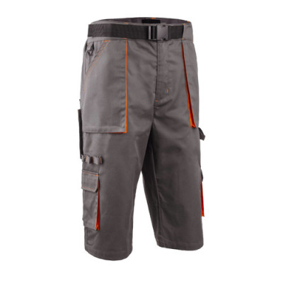 Bermuda long - PADDOCK II - 60% CO/40% PES 245g/m2 - Gris/Orange - COVERGUARD | 5PAS150