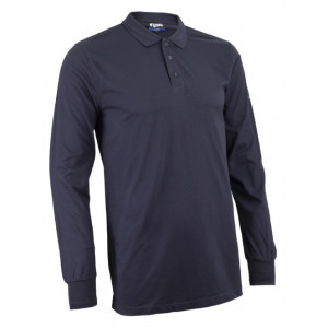 Polo manches longues - LAURITS - 60% Modacrylique/39% Coton/1% Fibre antistatique 180g/m2 UPF 50 - Marine - COVERGUARD | 5LAU120