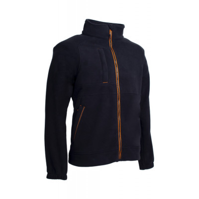 Veste - KOALA - Polaire 100% PES recyclé - 350g/m2 - Noir/Citrouille - COVERGUARD | 5KOA310