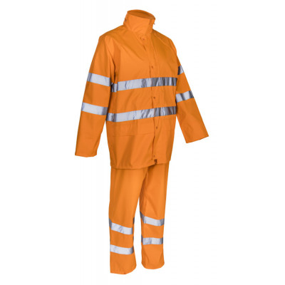 Ensemble de pluie - KAWA - 150D Oxford 100% PES enduit PU 140g/m2 - Orange HV - COVERGUARD | 5KAW170