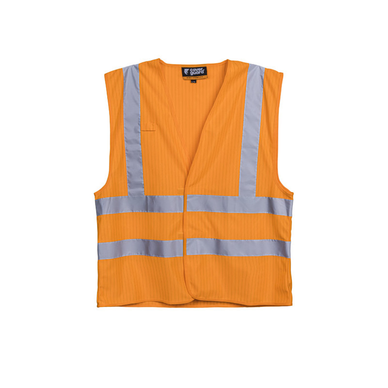 Gilet FR - HODER - 98% Polyester/2% Fibre antistatique - Orange HV - COVERGUARD | 5HOD17