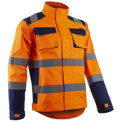 Veste - HIBANA - 60% CO/40% PES 270g/m2 + Stretch - Orange HV/Marine - COVERGUARD | 5HBJ170