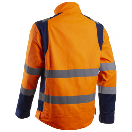 Veste - HIBANA - 60% CO/40% PES 270g/m2 + Stretch - Orange HV/Marine - COVERGUARD | 5HBJ170