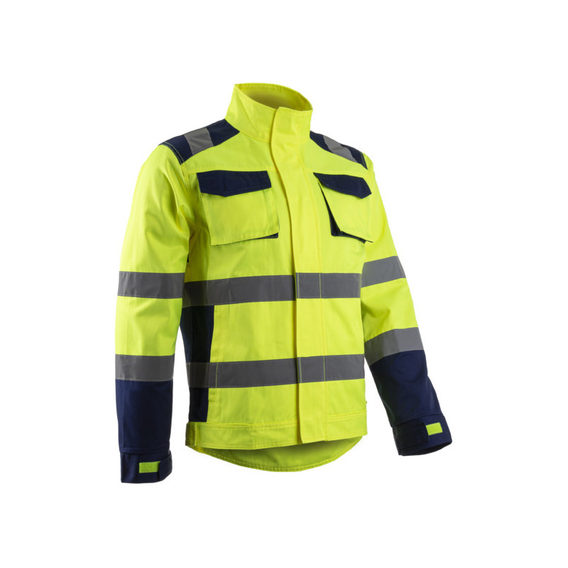 Veste - HIBANA - 60% CO/40% PES 270g/m2 + Stretch - Jaune HV/Marine - COVERGUARD | 5HBJ160