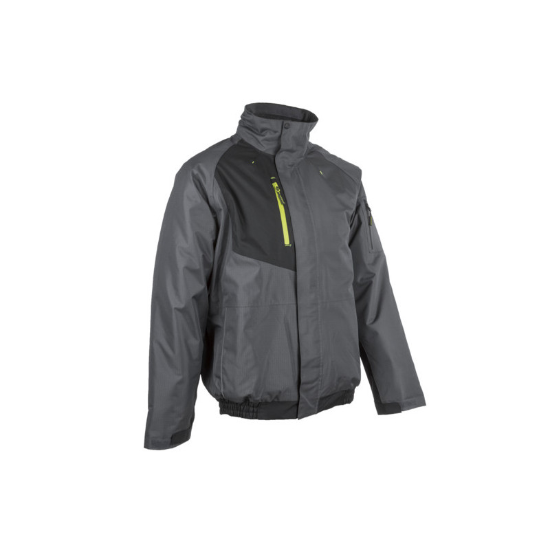 Blouson - GOMA - Ripstop 100% PES enduit PVC + Matelassage 180g/m2 - Gris/Lime - COVERGUARD | 5GOM450