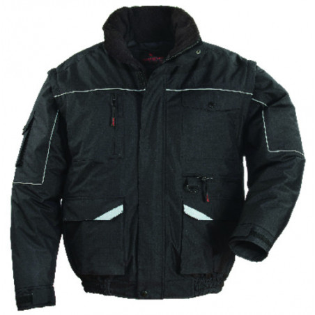 Blouson 2/1 - RIPSTOP - Ripstop 100% PES enduit PVC + Matelassage 140g/m2 - Noir - COVERGUARD | 5BMRB