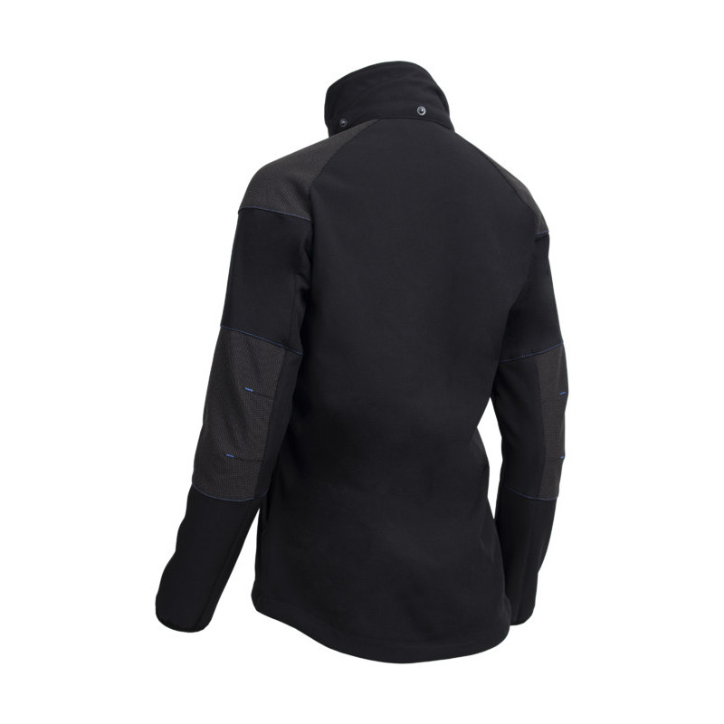 Veste Softshell - ANTILOPE - Ripstop 94% PES/6% EA + TPU membrane + Polaire - 350g/m2 - Noir/Bleu - COVERGUARD | 5ANT010