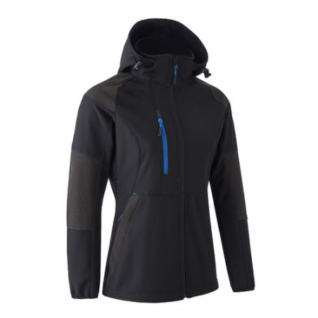 Veste Softshell - ANTILOPE - Ripstop 94% PES/6% EA + TPU membrane + Polaire - 350g/m2 - Noir/Bleu - COVERGUARD | 5ANT010