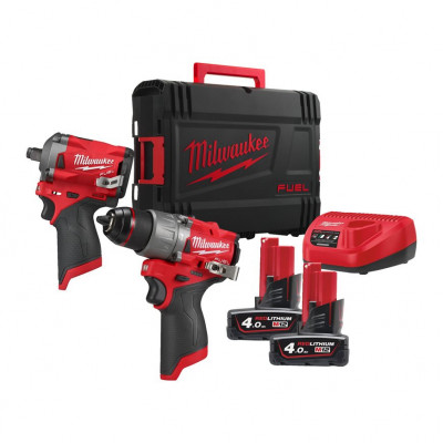 Powerpack 12V Perceuse percussion + Boulonneuse M12 FPP2H2-402X - 2 x 4 Ah Milwaukee | 4933492512