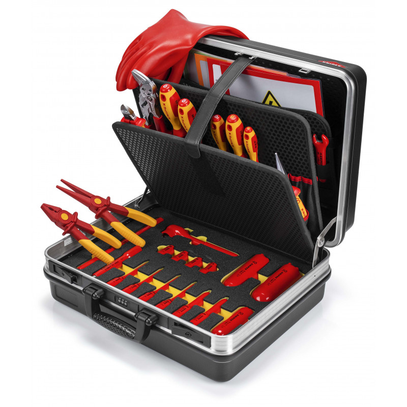 Mallette à outils "Basic" E-Mobilité - Coque en ABS résistant - 41 compartiments - KNIPEX | 002105EV