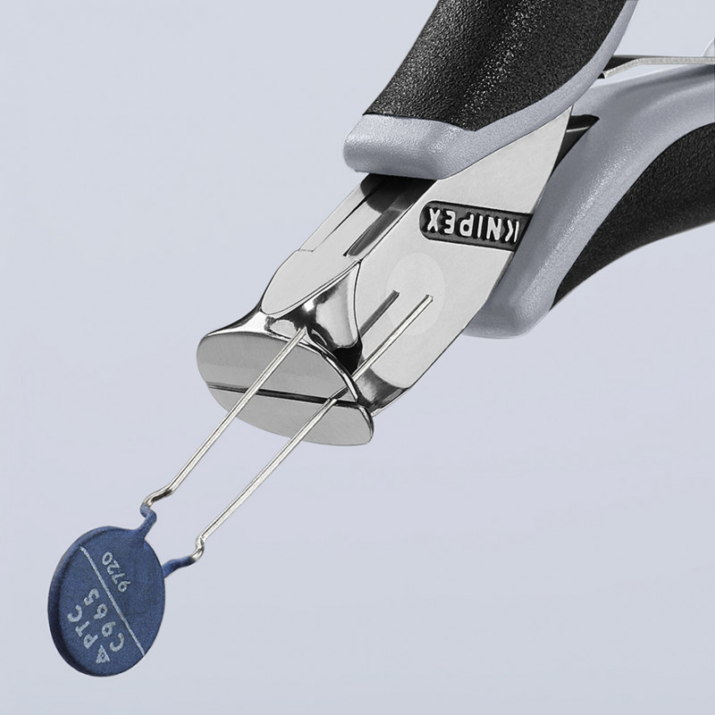 Pince coupante de devant sans biseau pour l'électronique 115mm 90°- Bi-mat. ESD - KNIPEX | 6412115ESD