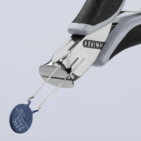 Pince coupante de devant sans biseau pour l'électronique 115mm 90°- Bi-mat. ESD - KNIPEX | 6412115ESD