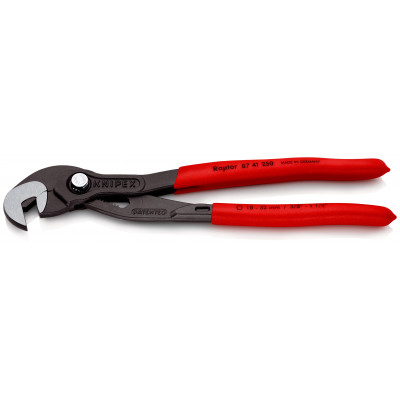 Clé ajustable - 250mm - Gainage PVC - Ouverture 10 à 32mm - 15 positions - KNIPEX | 8741250