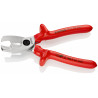 Coupe-câbles 200mm - Ø20mm/70mm² Cu/Al - Gainage surmoulé isolé 1000V - Chromé - KNIPEX | 9517200