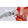 Coupe-câbles 200mm - Ø20mm/70mm² Cu/Al - Gainage surmoulé isolé 1000V - Chromé - KNIPEX | 9517200