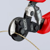 Coupe-câbles acier 160mm - Ø6mm spéciale pour nappe tramée - Gainage bi-matière - KNIPEX | 9562160TC