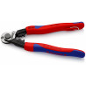 Coupe-câbles acier 190mm - Ø2,5-4-5-7mm - Gainage bi-matière - illet antichute - KNIPEX | 9562190TBK
