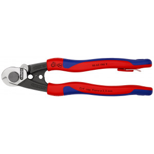 Coupe-câbles acier 190mm - Ø2,5-4-5-7mm - Gainage bi-matière - illet antichute - KNIPEX | 9562190T