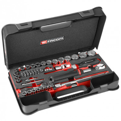 Coffret MBOX serrage 1/4 & 1/2 OGV® Grip, plateau mousse (60 pces) - Facom | RS.GRPPB