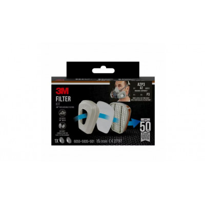 Kit de filtres 3M™ 6003-1, A2P3, vapeurs organiques (2x6055, 2x5935, 2x501) 3M France | 7100330419