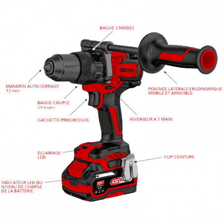 Perceuse visseuse 150 Nm 18V 4Ah - Ks Tools | 515.4730F