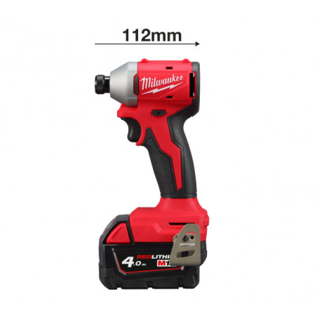 Visseuse à chocs Compacte Hex 1/4 BRUSHLESS, 18V, 4,0Ah, 190 Nm - Milwaukee | 4933492840
