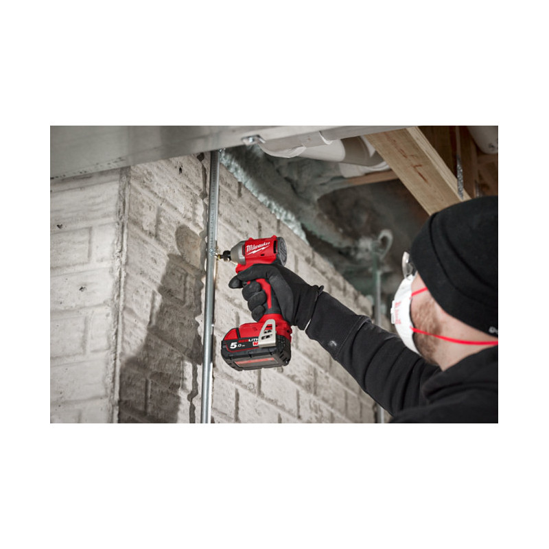 Visseuse à chocs compacte Hex 1/4 BRUSHLESS, 18V, 5,0Ah, 3 vitesses, 190 Nm - Milwaukee | 4933492843