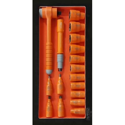 Douilles 6p 3/8'' isolées 17pc - KSTools | 713.1121