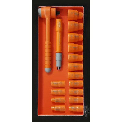 Douilles 12p 3/8 isolées 17pc - KSTools | 713.1122