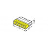 Borne WAGO 2273 - 5 x 0,5 à 2,5mm² Transp. / Jaune, Boîte de 20 - Wago | 2273-205