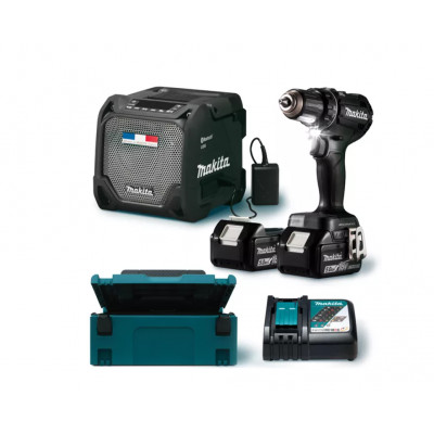 Pack machines, perceuse visseuse 18 V Li-Ion 5 Ah DDF485 et Enceinte DMR202B - MAKITA | LOT0233