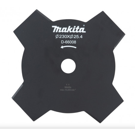 Lame pour Débroussailleuse Makita 4 dents Ø 230mm, Alésage 25,4mm, Makita | D-66008