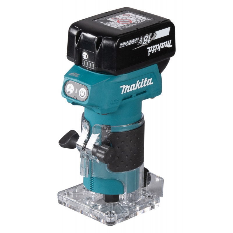 Affleureuse LXT - 18 V Li-Ion, Ø 6 mm, 3 Ah + BL1830 + DC18SD - Makita |