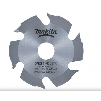Lames carbure Ø 100mm pour lamelleuses Ø 100mm, Alésage 22mm, E.dent 4mm, dents 6 Makita | B-20644